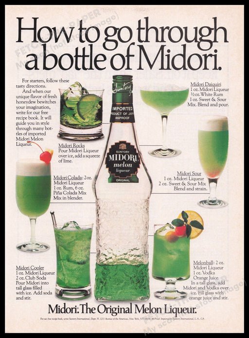 Midori 1980s Print Advertisement Ad 1982 Fetch the Paper!