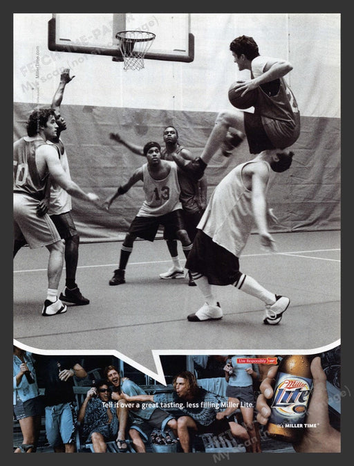 2003 Miller Lite Beer Basketball Butt in Face Print Advertisement Ad