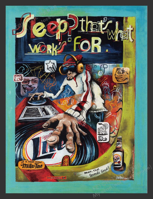 2002 Miller Lite DJ Illustration Print Advertisement Ad