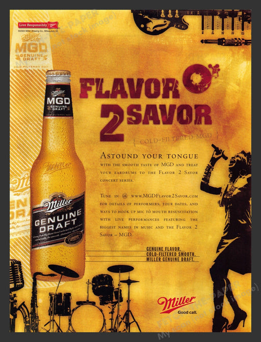 2005 Miller MGD Flavor to Savor Beer Print Advertisement Ad