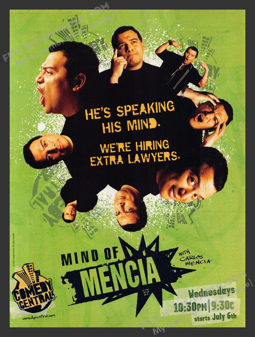 2005 Print Advertisement Mind of Mencia Comedy Central T.V. Show Carlos Ad.