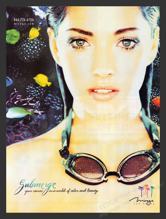 2002 Mirage Las Vegas Hotel & Casino "Submerge" Sexy Girl Print Advertisement Ad.
