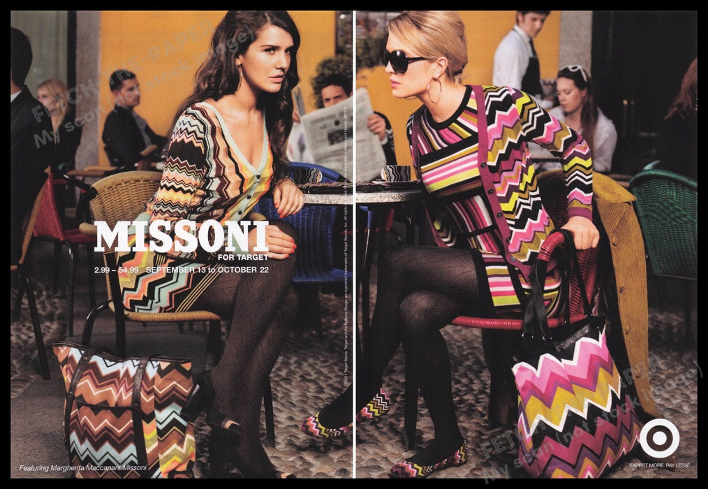 Missoni Fashion 2000s Print Advertisement (2 pages) 2011 Legs Tights Cafe Fetch the Paper!