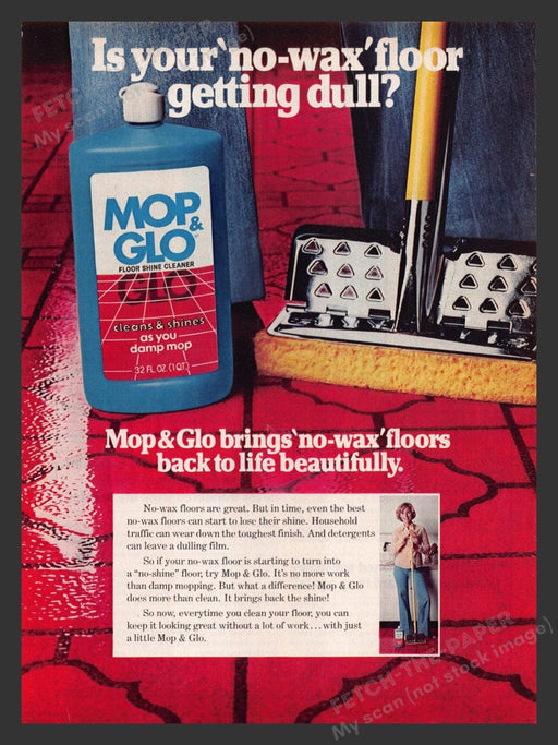 1979 Mop & Glo Floor Cleaner Red Flooring Print Advertisement Ad