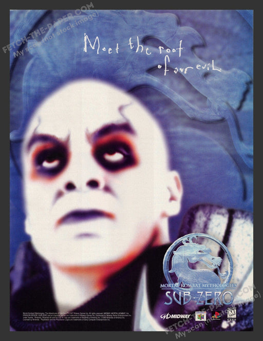 1997 Print Advertisement Mortal Kombat Mythologies: Sub Zero Video Game Ad.