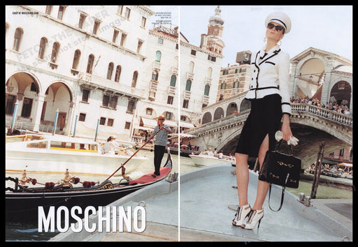Moschino Fashion 2000s Print Advertisement (2 pages) 2011 Legs Venice Italy Fetch the Paper!