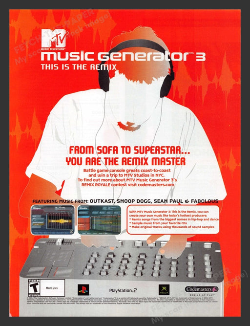 2004 MTV Music Generator 3 Video Game Print Advertisement