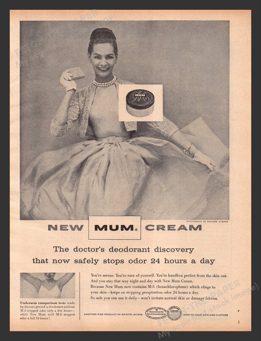 1956 Mum Cream Doctor's Deodorant Print Advertisement Ad