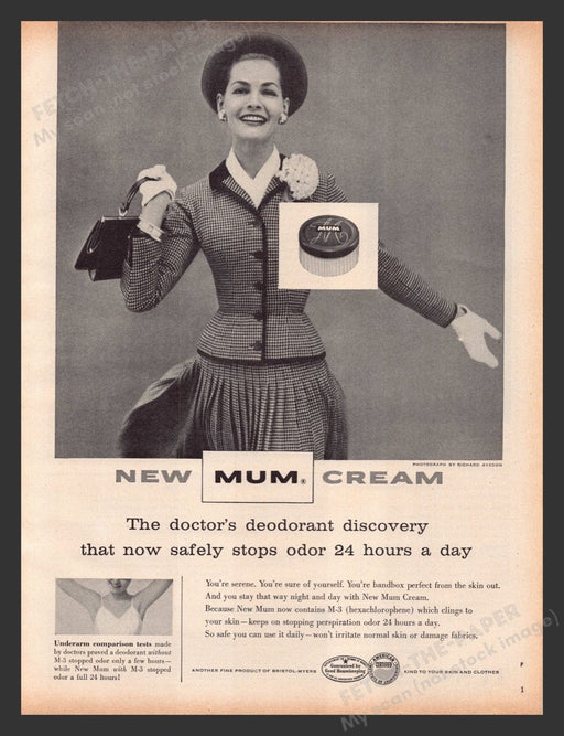 1956 Mum Cream Doctor's Deodorant Purse Print Advertisement Ad