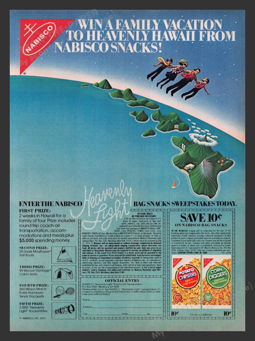 1979 Nabisco Win Trip to Hawaiin Islands Print Advertisement Ad