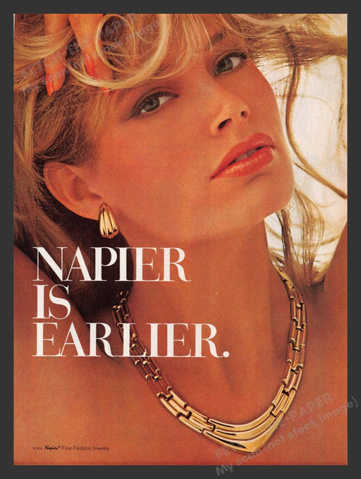 1988 Napier is Earlier Jewelry Sexy Blonde Gold Print Advertisement Ad