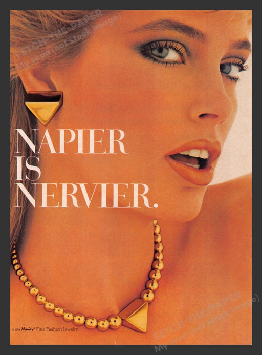 1984 Napier is Nervier Fashion Jewelry Gold Blonde Print Advertisement Ad