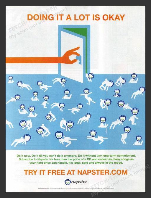 2004 Napster "Doing it a lot is okay" Print Advertisement Ad