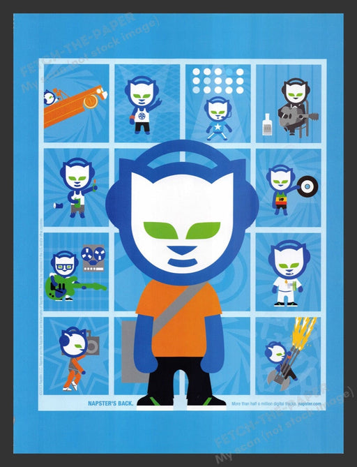 2003 Napster's Back Blue Print Advertisement Ad
