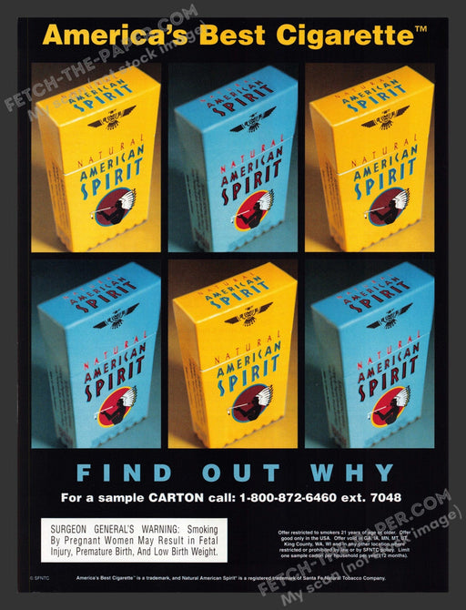 2002 Natural American Spirit Cigarettes Print Advertisement Ad.