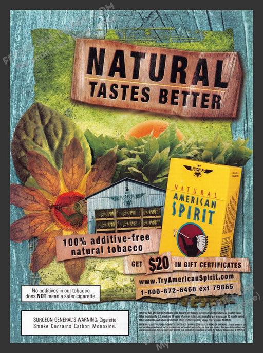 2007 Print Advertisement Natural American Spirit Cigarettes Barn Ad.