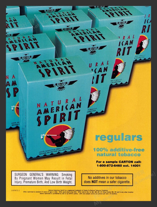 2003 Natural American Spirit Cigarettes Blue Boxes Print Advertisement Ad