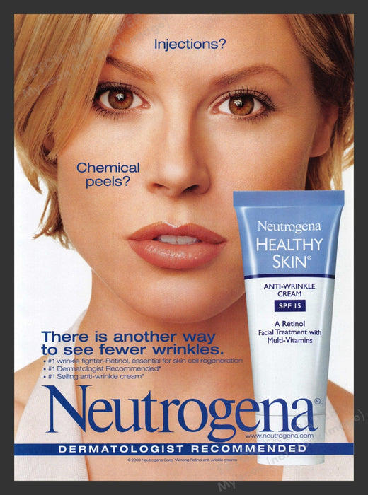 2003 Neutrogena Anti-Wrinkle Cream Julie Bowman Print Advertisement Ad
