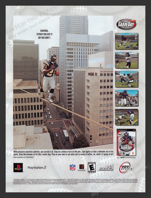 2003 NFL GameDay 2004 City Tightrope Video Game Print Advertisement