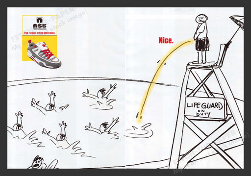 2001 Nice Skate Shoes NSS Pee in Pool Print Advertisement (2 Pages).
