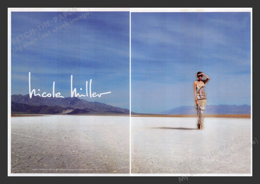 Nicole Miller 2000s Print Advertisement (2 pages) 2007 Salt Flats Model Desert Fetch the Paper!