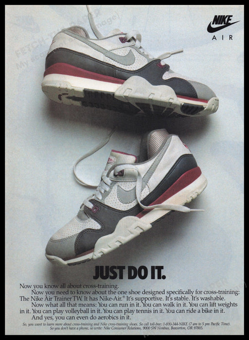 Nike Air Shoes 1980s Print Advertisement Ad 1989 Just Do It Fetch the Paper!