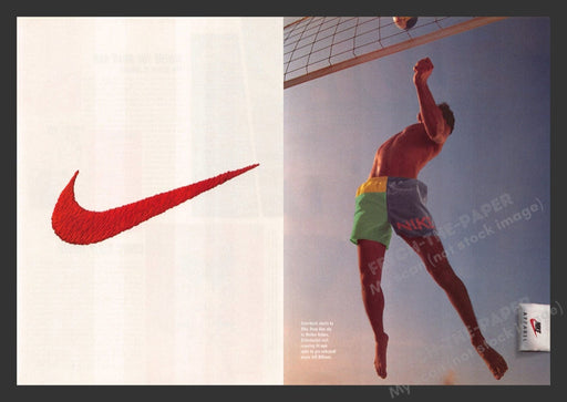 1995 Nike Apparel Man Spiking Volleyball Print Advertisement (2 Pages)