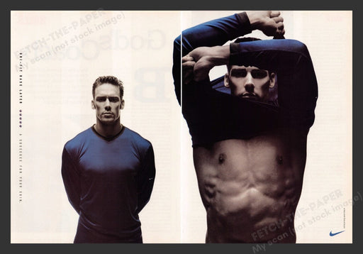 1999 Nike Dri-fit Base Layer Sexy Athlete Chest Print Advertisement (2 Pages)