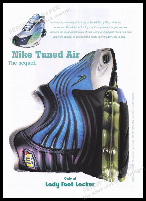 Nike Shoes 1990s Print Advertisement Ad 1999 Tuned Air The Sequel Fetch the Paper!