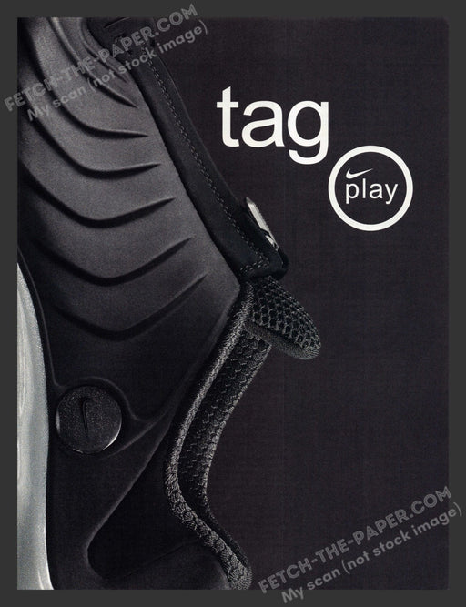 2001 Nike Shoes Tag Play Print Advertisement Ad.