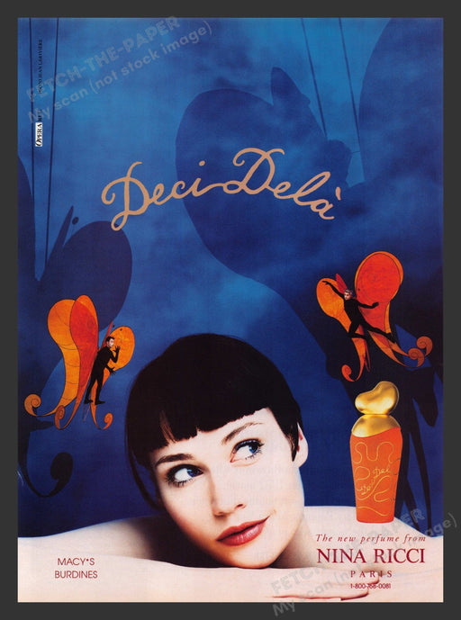 Nina Ricci 1990s Print Advertisement 1995 Deci Dela Paris Perfume Parfum Fetch the Paper!