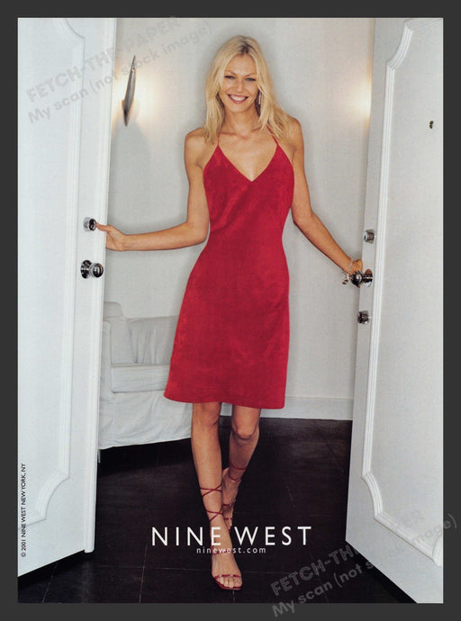 Nine West 2000s Print Advertisement 2001 Long Legs Skinny Model Shoes Fetch the Paper!