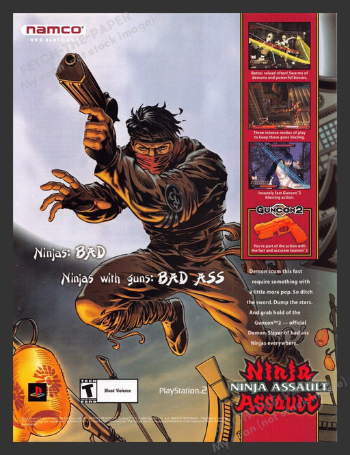 2002 Ninja Assault Guncon 2 Video Game Print Advertisement