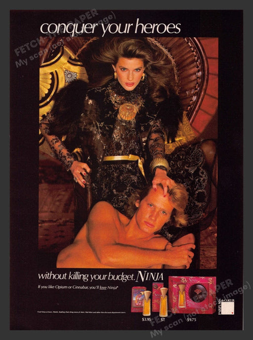 1984 Ninja Perfume "Conquer Your Heroes" Print Advertisement Ad