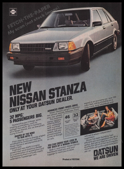 Nissan Stanza 1980s Print Advertisement Ad 1982 Fetch the Paper!
