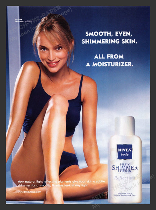 2003 Nivea Body Silky Shimmer Lotion Sexy Girl Print Advertisement Ad