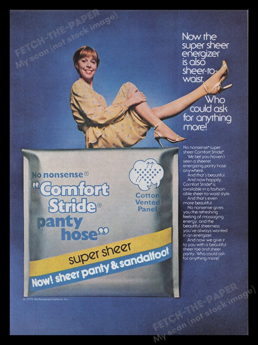 No Nonsense Pantyhose 1970s Print Advertisement Ad 1978 Legs Sheer Fetch the Paper!