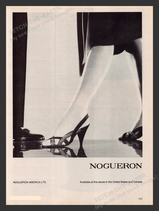 Nogueron 1980s Print Advertisement Ad 1983 Shoes Women's Heels Legs Fetch the Paper!