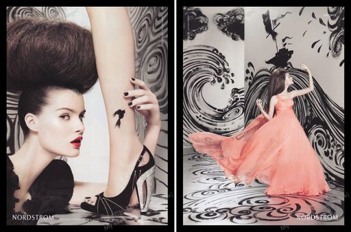 Nordstrom Dior & Versace 2000s Print Advertisement Ad Front & Back Page 2008 Leg Fetch the Paper!