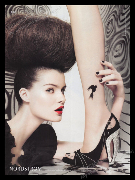 Nordstrom Dior & Versace 2000s Print Advertisement Ad Front & Back Page 2008 Leg Fetch the Paper!