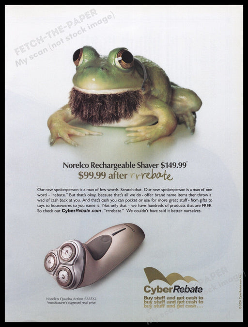 Norelco 2000s Print Advertisement Ad 2000 Fetch the Paper!