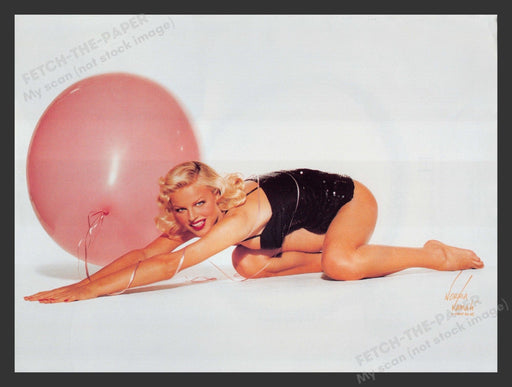Norma Kamah Clothing Sexy Blonde & Balloon 1990s Print Advertisement Ad 1992 Fetch the Paper!