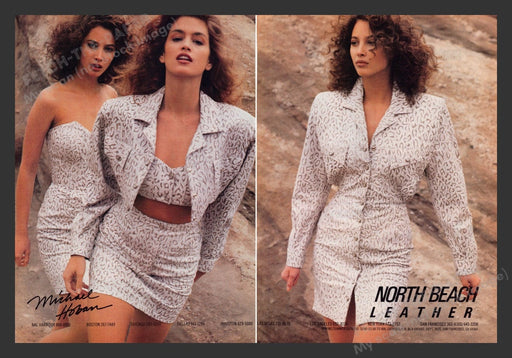 1988 North Beach Leather Crawford & Turlington Print Advertisement (2 Pages)