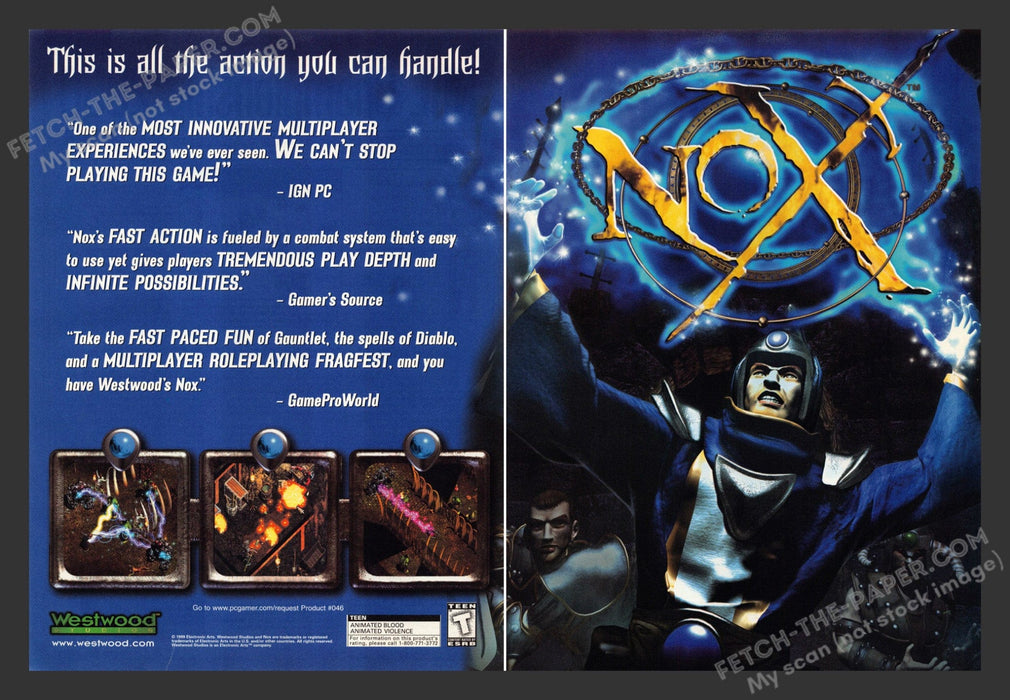 2000 Print Advertisement 2 Page Nox Video Game Ad.