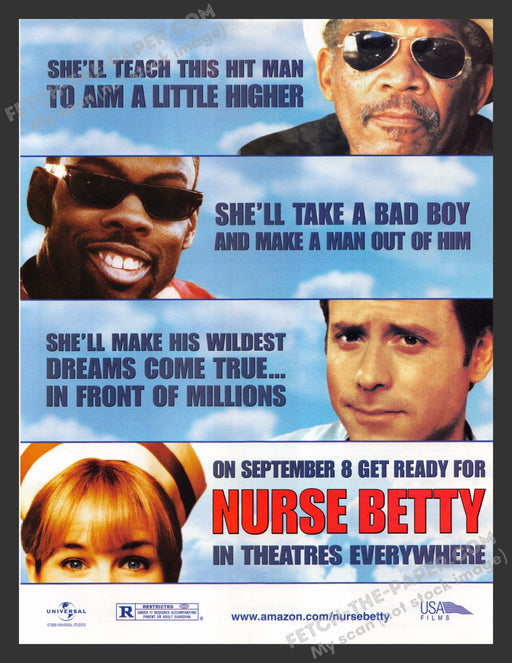 2000 Print Advertisement Nurse Betty Movie Release Actor & Actresses Ad.
