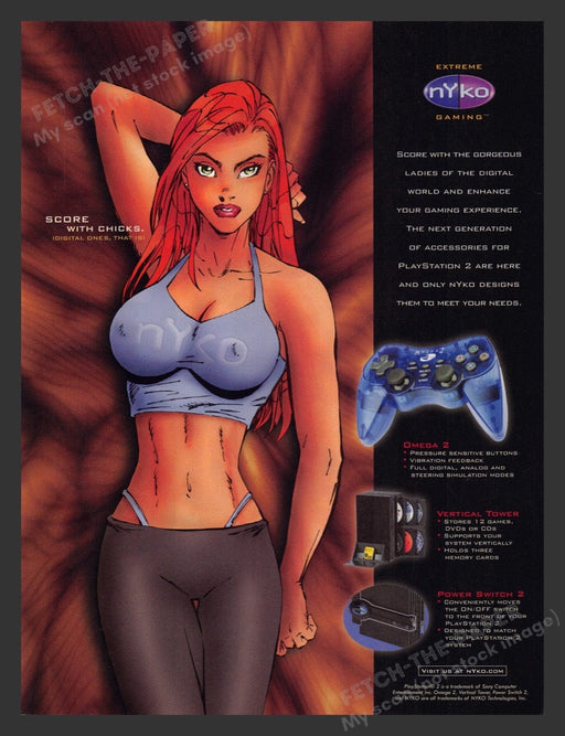 2002 Nyko Gaming Accessories "Score with Chicks!" Video Game Print Advertisement