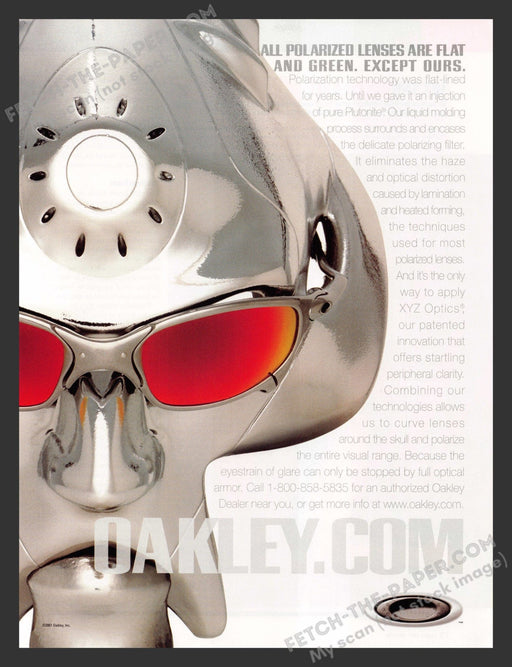 2001 Oakley Polarized Lenses Fashion Plutonite Print Advertisement Ad.