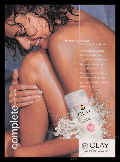 Olay 2000s Print Advertisement Ad 2001 Body Wash Shower Fetch the Paper!