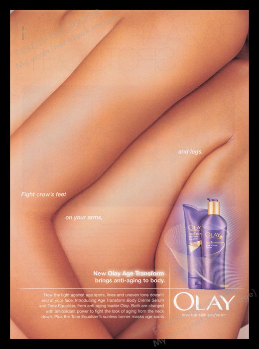 Olay Body Creme 2000s Print Advertisement Ad 2007 Naked Fetch the Paper!