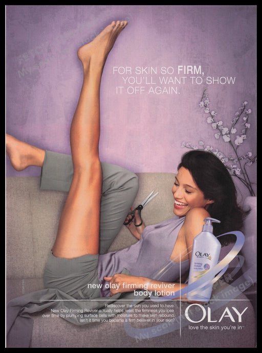 Olay Firming Reviver Body Lotion 2000s Print Advertisement Ad 2006 Legs Fetch the Paper!